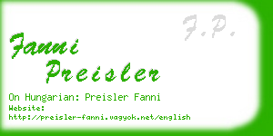 fanni preisler business card